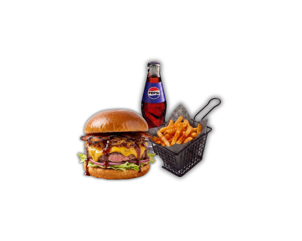 Zestaw: Burger Klasyk + PEPSI 0,2l + frytki Blacha